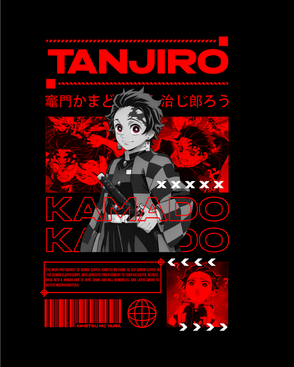 Demon Slayers Kamado Tanjiro Manga Panel - Oversized French Terry Cotton T-shirt