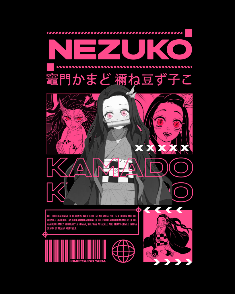 Demon Slayers Kamado Nezuko Manga Panel - Oversized French Terry Cotton T-shirt