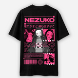 Demon Slayers Kamado Nezuko Manga Panel - Oversized French Terry Cotton T-shirt