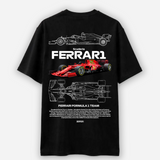 Ferrari Scuderia Red - Oversized French Terry Cotton T-shirt