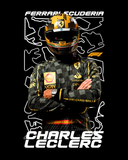 Ferrari Scuderia and Charles Leclerc - Oversized French Terry Cotton T-shirt
