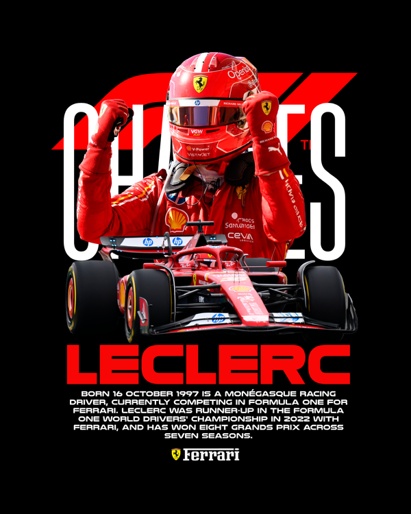 Charles Leclerc - Oversized French Terry Cotton T-shirt