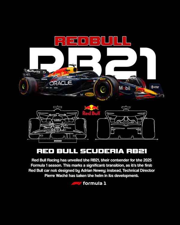 Red Bull Scuderia RB21 - Oversized French Terry Cotton T-shirt