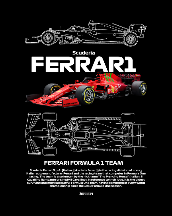Ferrari Scuderia Red - Oversized French Terry Cotton T-shirt