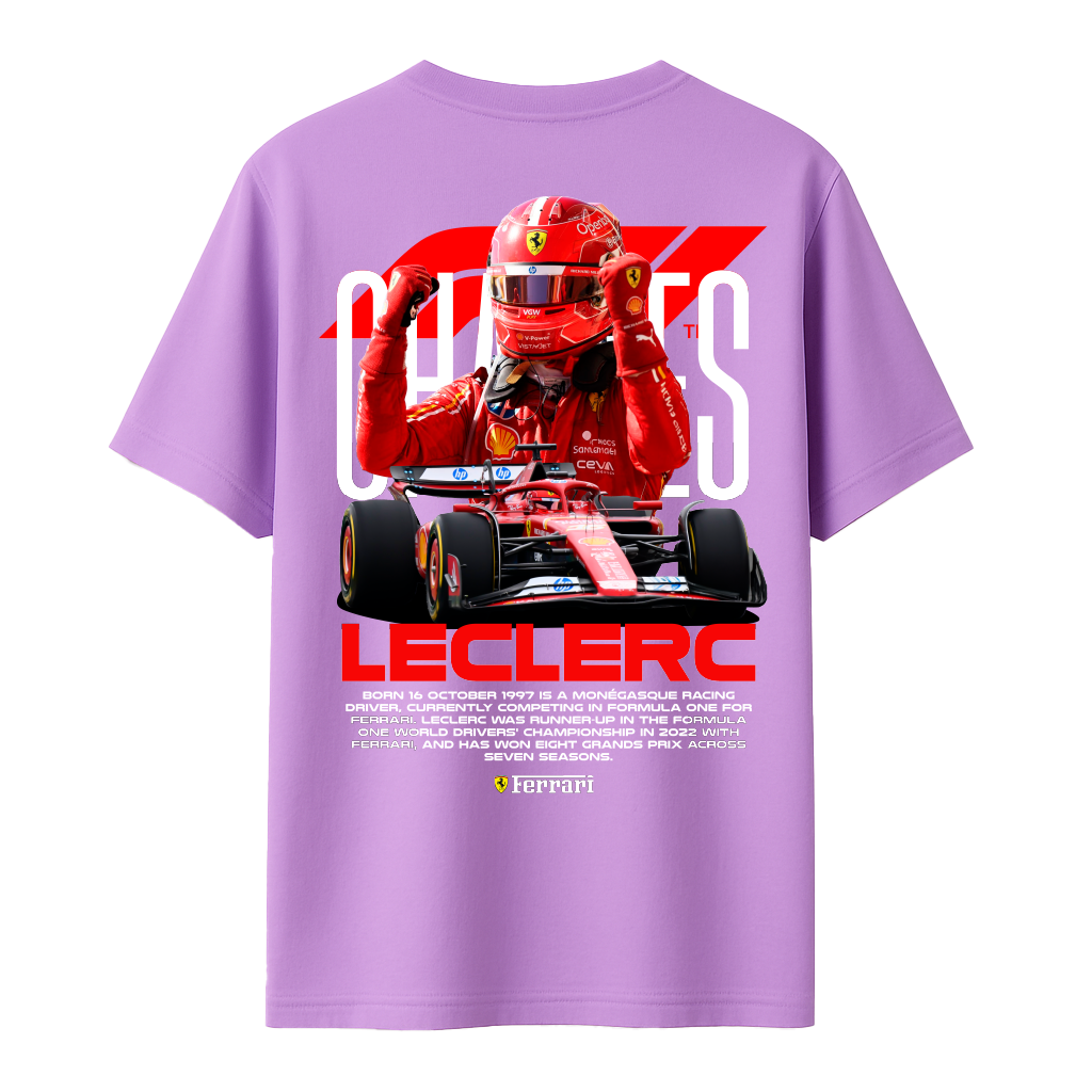 Charles Leclerc - Oversized French Terry Cotton T-shirt