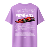 Ferrari Scuderia Red - Oversized French Terry Cotton T-shirt