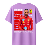Lewis Hamilton 2025 World Champion - Oversized French Terry Cotton T-shirt