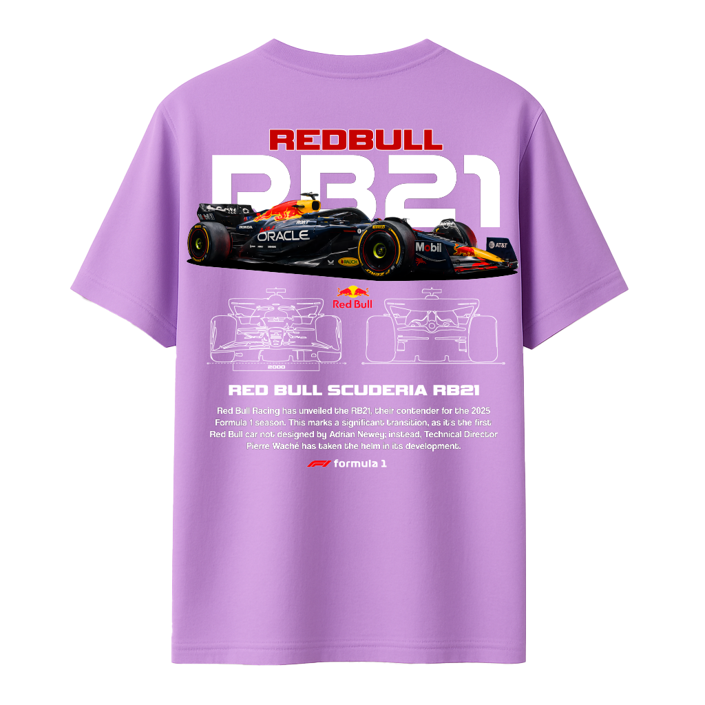 Red Bull Scuderia RB21 - Oversized French Terry Cotton T-shirt