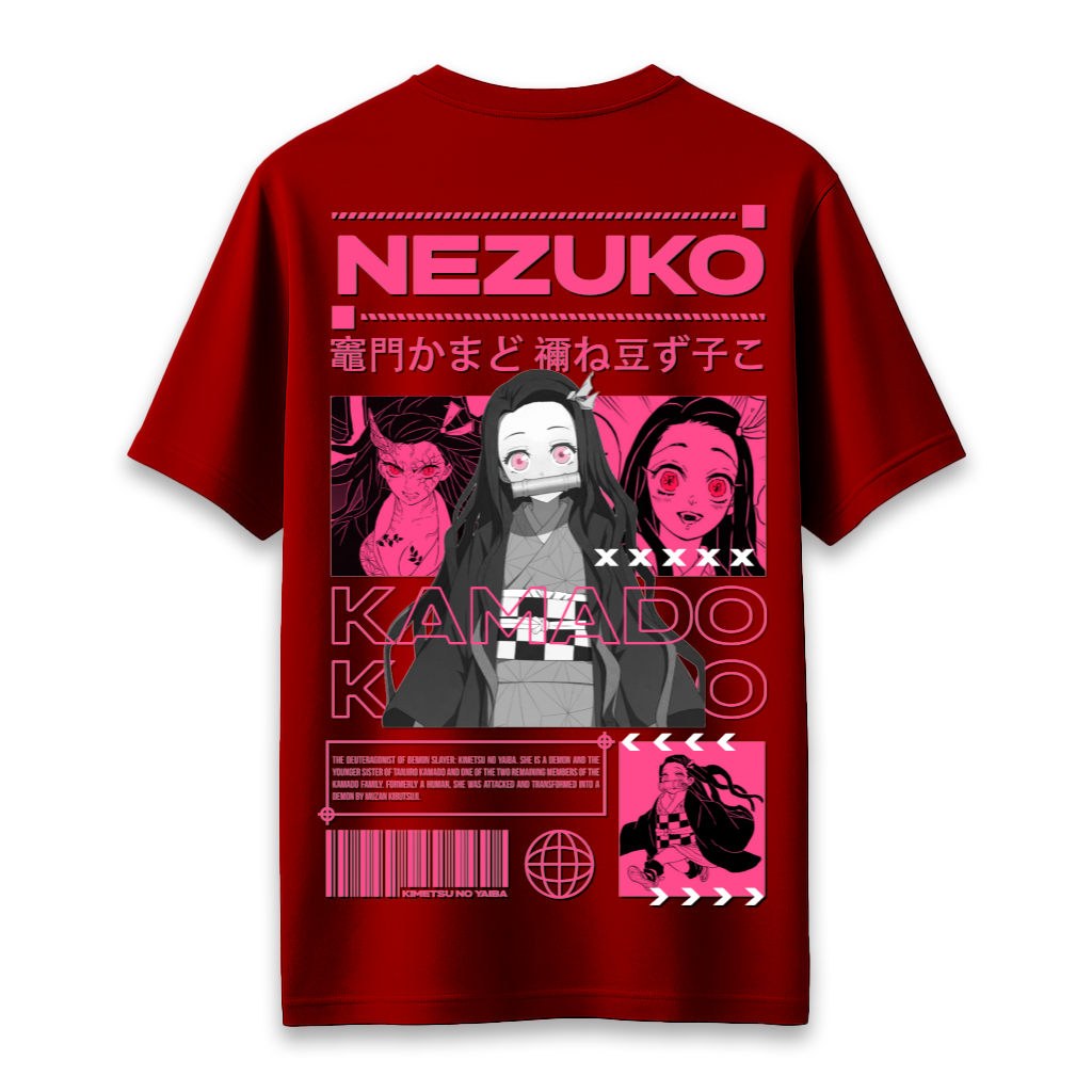 Demon Slayers Kamado Nezuko Manga Panel - Oversized French Terry Cotton T-shirt