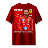 Lewis Hamilton 2025 World Champion - Oversized French Terry Cotton T-shirt