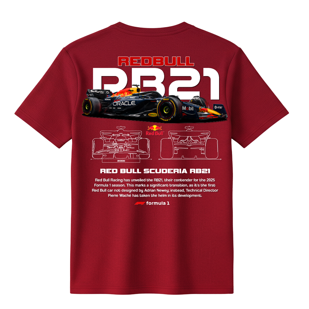 Red Bull Scuderia RB21 - Oversized French Terry Cotton T-shirt