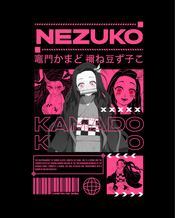 Demon Slayers Kamado Nezuko Manga Panel - Oversized French Terry Cotton T-shirt
