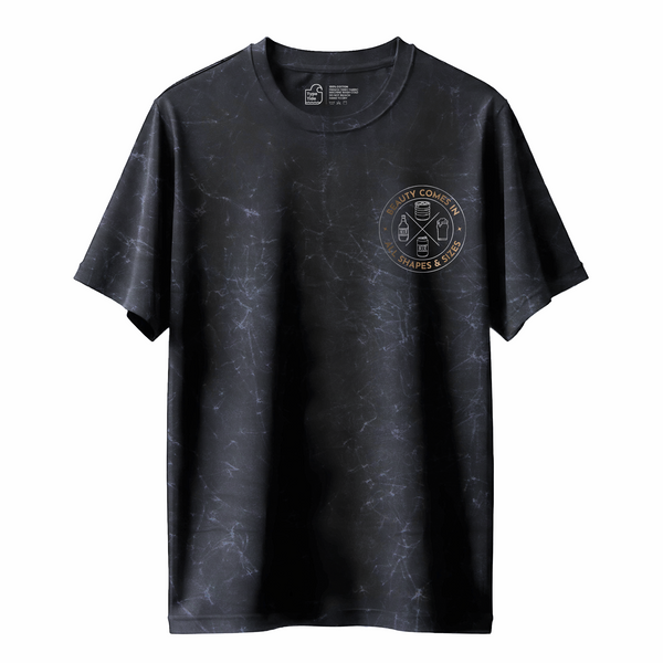 Beauty Comes in All Shapes & Sizes - Oversized French Terry Cotton T-shirt - Acid Wash