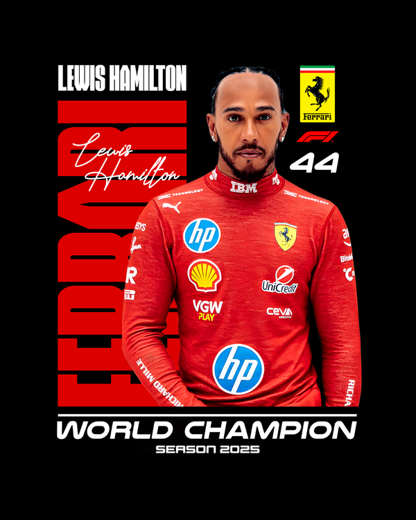 Lewis Hamilton 2025 World Champion - Oversized French Terry Cotton T-shirt