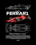 Ferrari Scuderia Red - Oversized French Terry Cotton T-shirt