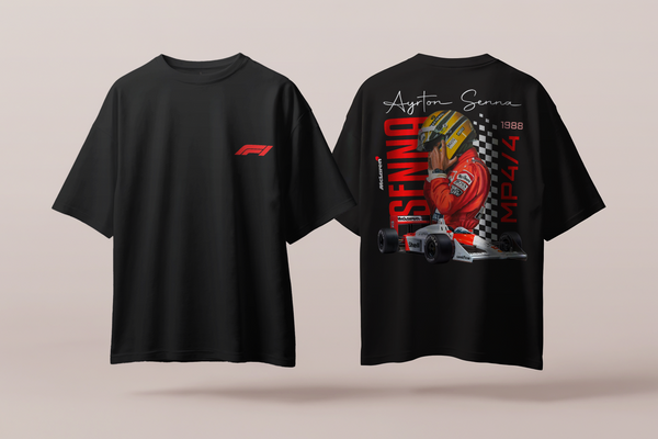 Ayrton Senna 1988 - Oversized French Terry Cotton T-shirt