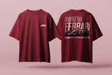 Ferrari Scuderia Red - Oversized French Terry Cotton T-shirt