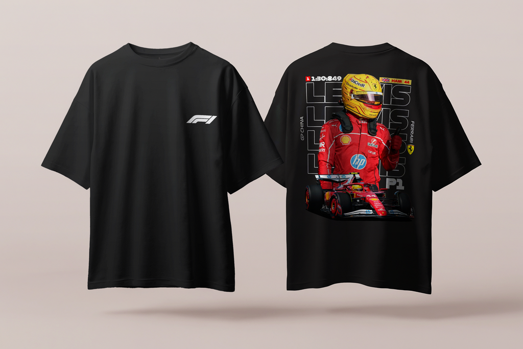 Lewis Hamilton Chinese Grand Prix - Oversized French Terry Cotton T-shirt