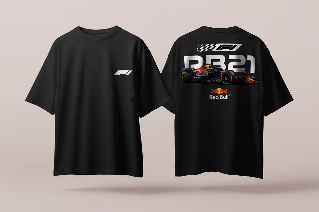 Red Bull Scuderia RB21 - Oversized French Terry Cotton T-shirt