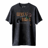Guns & Roses - Oversized French Terry Cotton T-shirt - Acid Wash