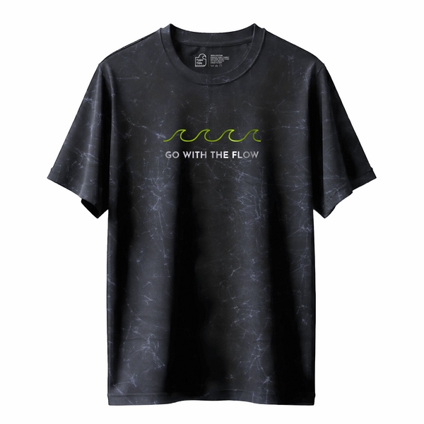 Go with the Flow - Oversized French Terry Cotton T-shirt - Acid Wash