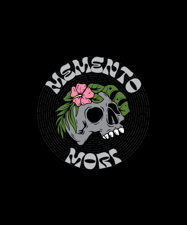 Memento Mori - Oversized French Terry Cotton T-shirt - Acid Wash