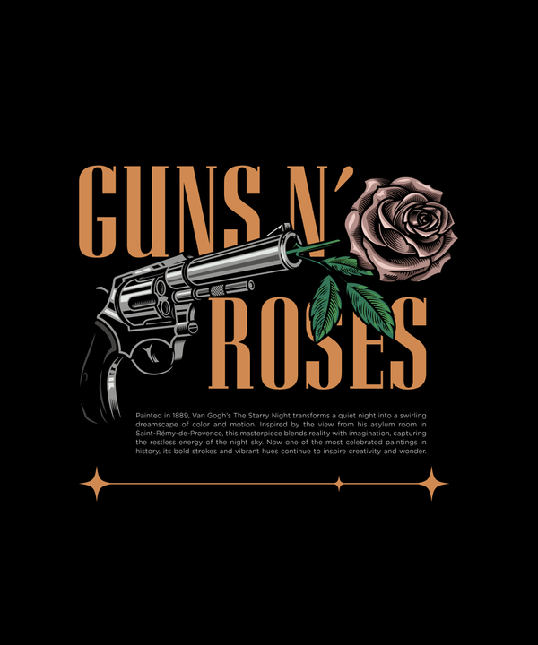 Guns & Roses - Oversized French Terry Cotton T-shirt